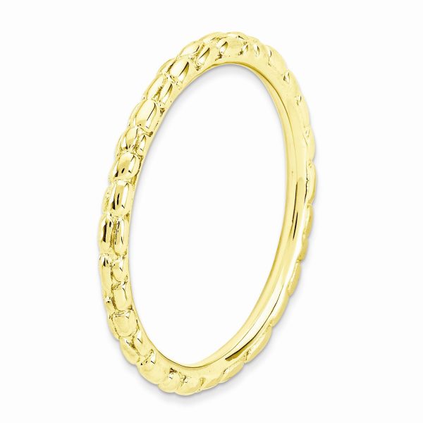 1.5mm Stackable 14K Yellow Gold Plated Silver Band For Cheap