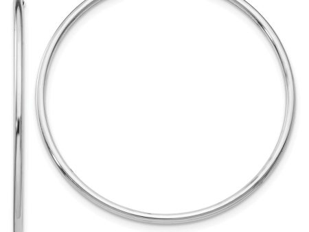 1.2mm x 35mm 14k White Gold Polished Endless Tube Hoop Earrings Hot on Sale