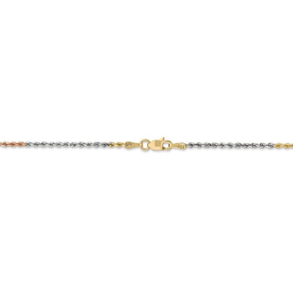 1.8mm 14k Tri-Color Gold D C Solid Rope Chain Anklet or Bracelet Sale