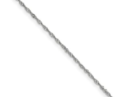 1.1mm 18k White Gold Singapore Chain Necklace For Cheap