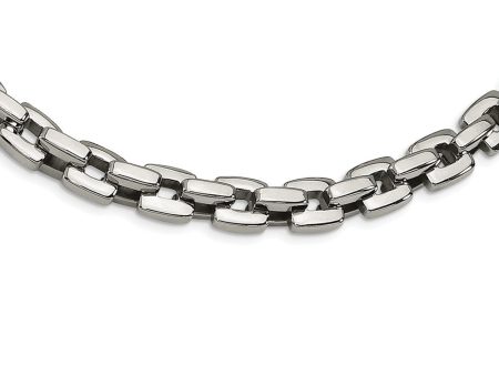 10mm Stainless Steel High Polished Anchor Chain Necklace, 20 Inch Discount