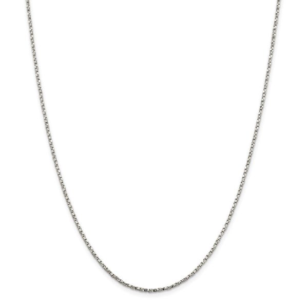 1.75mm Sterling Silver, Solid Twisted Box Chain Necklace Fashion