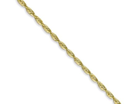 1.8mm 10k Yellow Gold Diamond Cut Hollow Rope Chain Necklace Hot on Sale