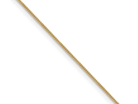 0.9mm, 14k Yellow Gold, Solid Curb Chain Necklace For Cheap