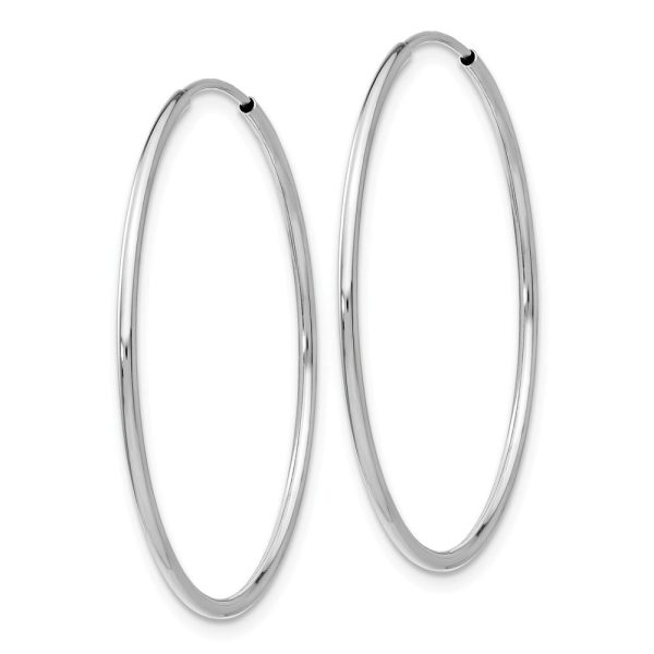 1.2mm x 35mm 14k White Gold Polished Endless Tube Hoop Earrings Hot on Sale