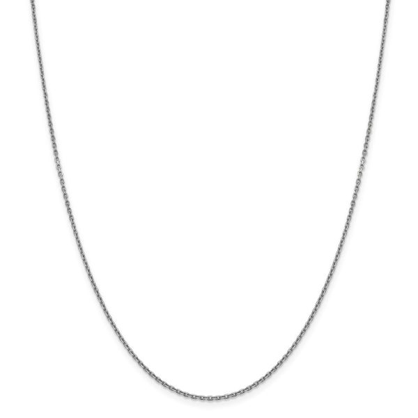 1.5mm 14k White Gold Diamond Cut Solid Rolo Chain Necklace Fashion