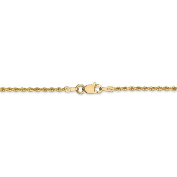 14k Yellow Gold 1.5mm Diamond Cut Rope Chain Anklet Hot on Sale