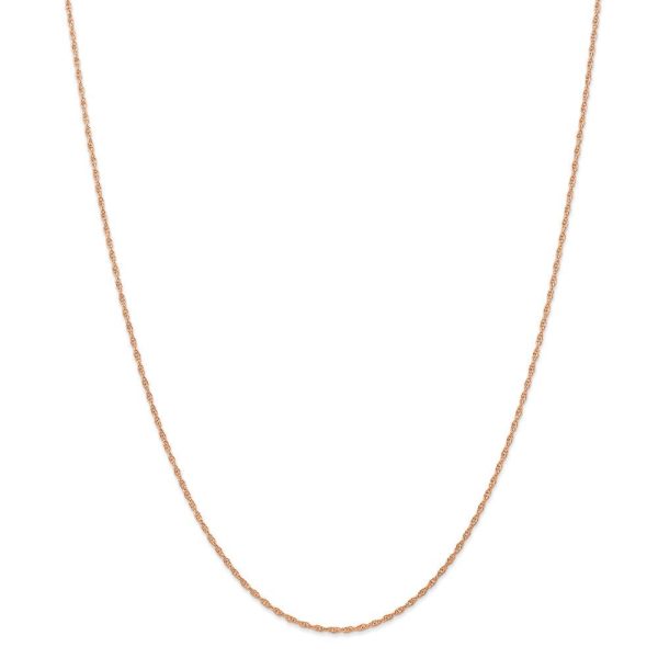 1.15mm 14k Rose Gold Solid Cable Rope Chain Necklace For Discount