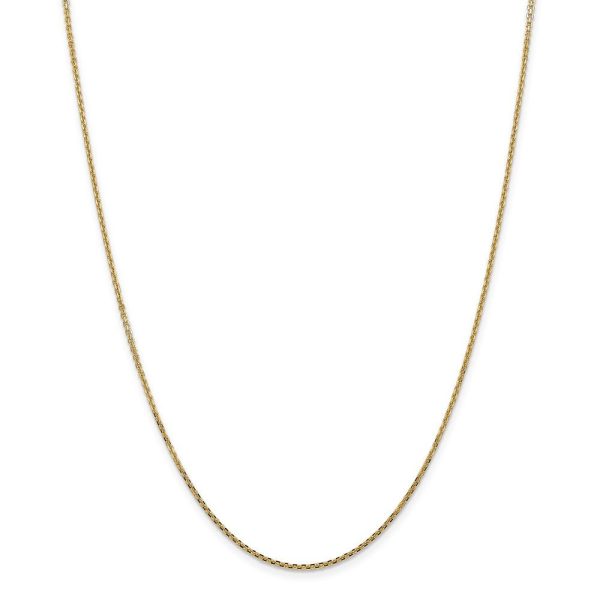 1.45mm, 14k Yellow Gold, Diamond Cut Solid Cable Chain Necklace Online Hot Sale