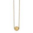 14k Yellow Gold Diamond-Cut 10mm Round Necklace, 17 Inch Online Hot Sale