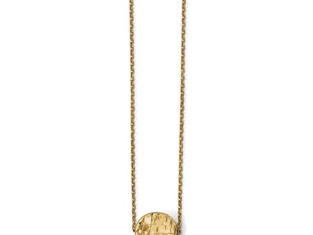 14k Yellow Gold Diamond-Cut 10mm Round Necklace, 17 Inch Online Hot Sale