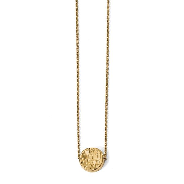 14k Yellow Gold Diamond-Cut 10mm Round Necklace, 17 Inch Online Hot Sale