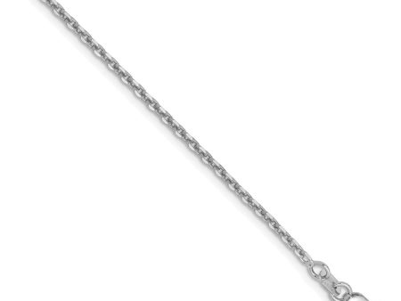 1.65mm 14k White Gold Diamond Cut Solid Cable Chain Anklet Sale