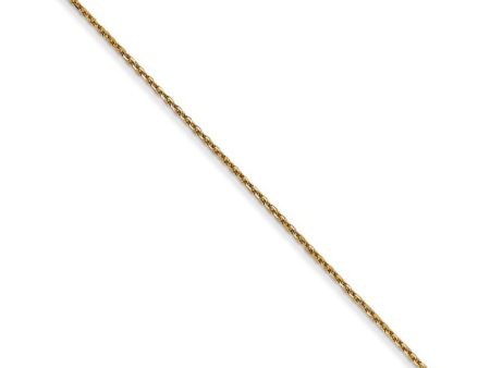 0.65mm, 14k Yellow Gold, Diamond Cut Cable Chain Necklace For Cheap