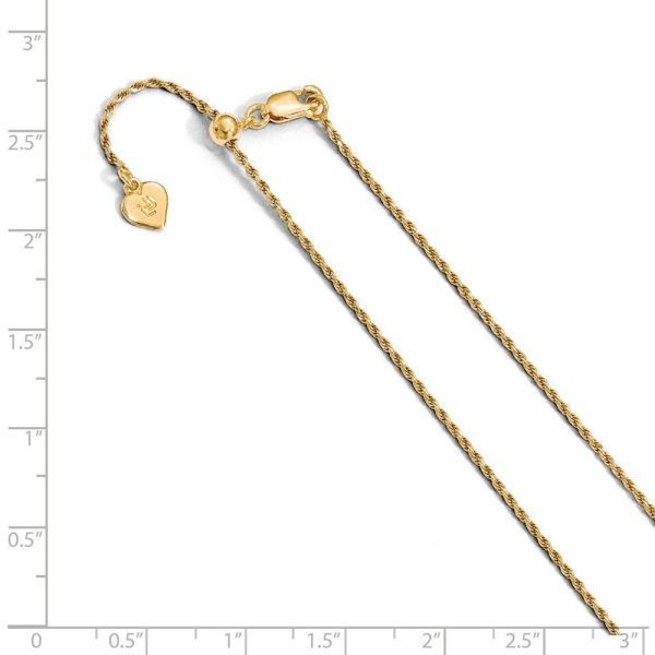 1.2mm Gold-Tone Plated Sterling Silver D C Adj. Rope Chain Necklace Online Hot Sale