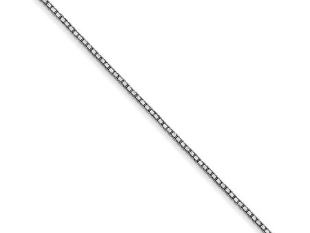 0.9mm, 10k White Gold, Box Chain Necklace Sale