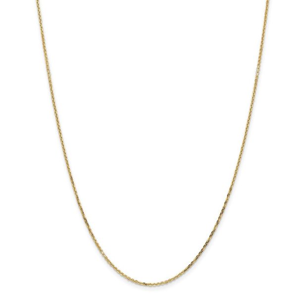 1.4mm, 14k Yellow Gold, Diamond Cut Solid Cable Chain Necklace Fashion