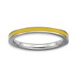 2.25mm Sterling Silver Stackable Yellow Enameled Band Cheap