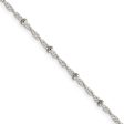 2.5mm Sterling Silver Beaded Loose Rope Chain Necklace Online Sale