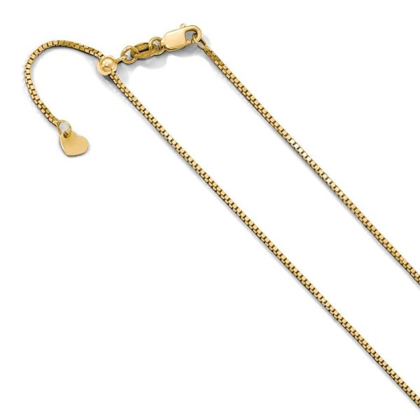 0.9mm 10k Yellow Gold Adjustable Box Chain Necklace on Sale