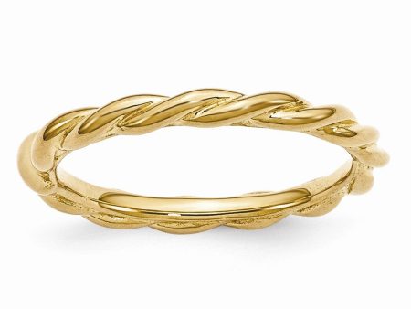 2.25mm Gold Tone Sterling Silver Stackable Expressions Twist Band Online