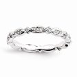 2.75mm Rhodium Sterling Silver Stackable .12 Ctw I3 H-I Diamond Band For Discount