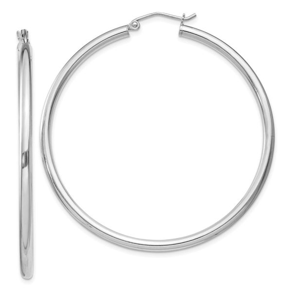 2.5mm, Sterling Silver, Classic Round Hoop Earrings - 52mm (2 Inch) Online