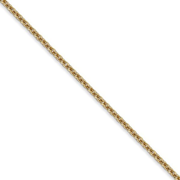 1.8mm, 14k Yellow Gold, Solid Cable Chain Necklace Online now