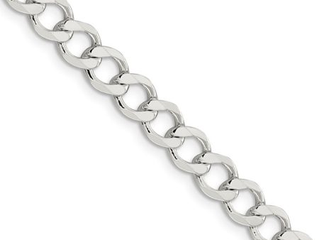 6.5mm Sterling Silver Hollow Flat Open Curb Chain Necklace Sale