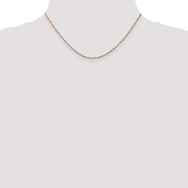 1mm 14K Rose Gold Solid Singapore Chain Necklace Cheap