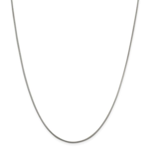 1.5mm Sterling Silver Solid Classic Round Snake Chain Necklace Online Sale