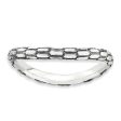 2.25mm Stackable Antiqued Sterling Silver Curved Dragon Skin Band For Sale