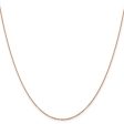 1.1mm 14K Rose Gold Solid Flat Cable Chain Necklace Hot on Sale