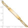 14k Yellow Gold Figaro I.D. Bracelet with Lobster Clasp - 7 Inch Online Hot Sale