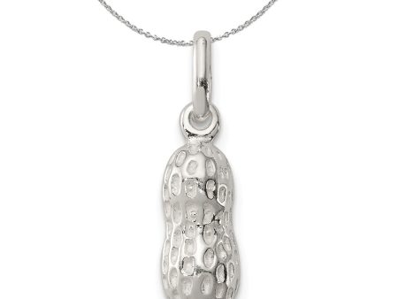 Sterling Silver 3D Peanut Charm Necklace Online now