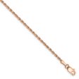 1.8mm, 14k Rose Gold, Diamond Cut Solid Rope Chain Anklet or Bracelet For Sale