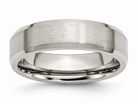 Titanium Beveled Edge 6mm Brushed Comfort Fit Band Sale