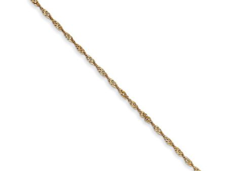 1mm, 14k Yellow Gold, Singapore Chain Necklace For Cheap