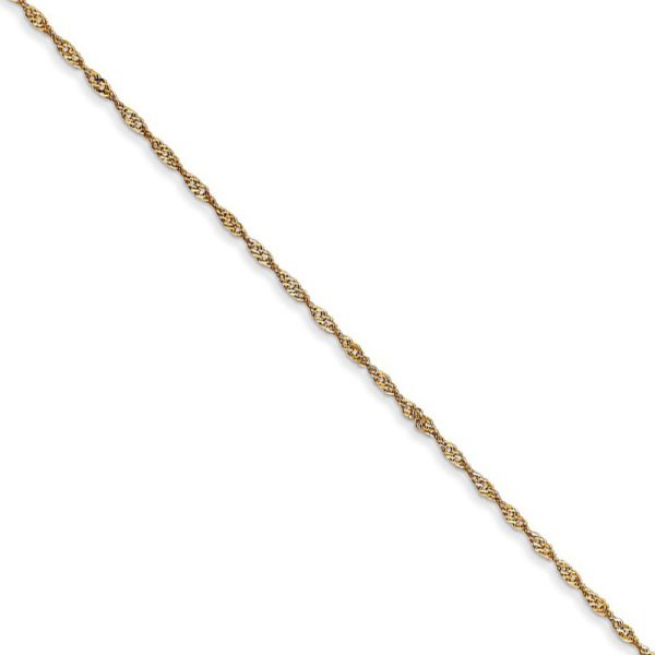 1mm, 14k Yellow Gold, Singapore Chain Necklace For Cheap