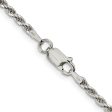 2.25mm Sterling Silver, Diamond Cut Solid Rope Chain Necklace Cheap