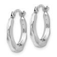 2.5mm Polished Tapered Round Hoop Earrings in 14k White Gold, 14mm Supply