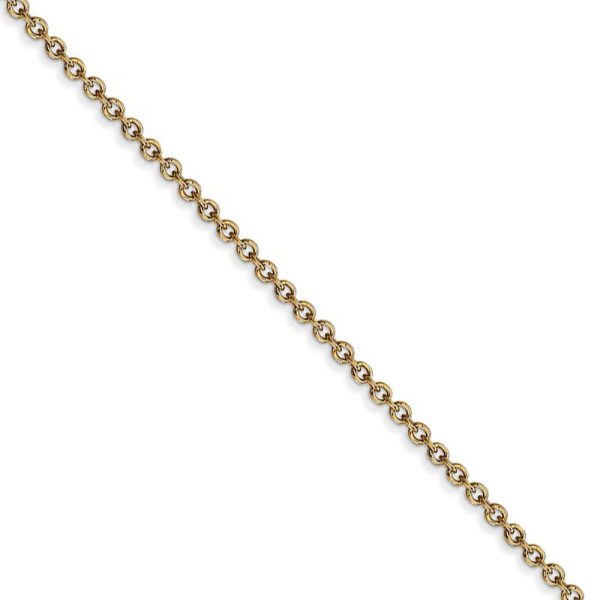 1.6mm, 14k Yellow Gold Solid Link Cable Chain Necklace Sale