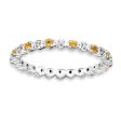 2.25mm Stackable Citrine & .04 Ctw HI I3 Diamond Silver Band on Sale