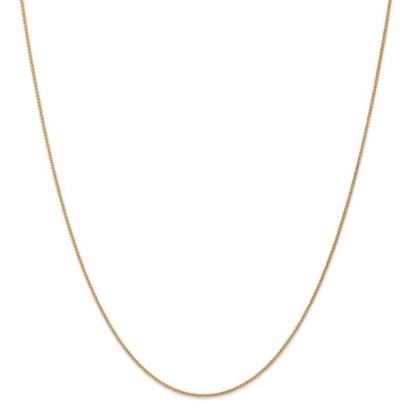 1mm 14k Yellow Gold Solid Wheat Chain Necklace For Sale