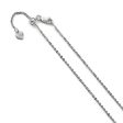 1.75mm Rhodium Plated Sterling Silver Adjustable Cable Chain Necklace on Sale