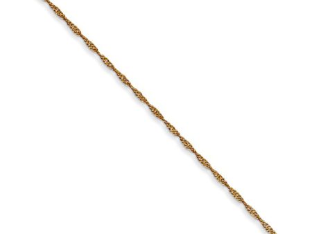 1mm, 14k Yellow Gold Diamond Cut Singapore Chain Necklace Hot on Sale