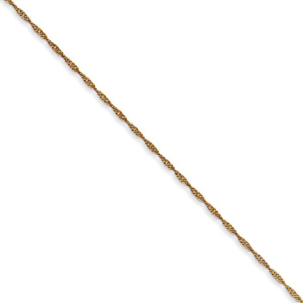 1mm, 14k Yellow Gold Diamond Cut Singapore Chain Necklace Hot on Sale