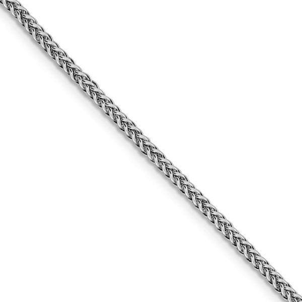 2.3mm, 14k White Gold Hollow Wheat Chain Necklace Online now