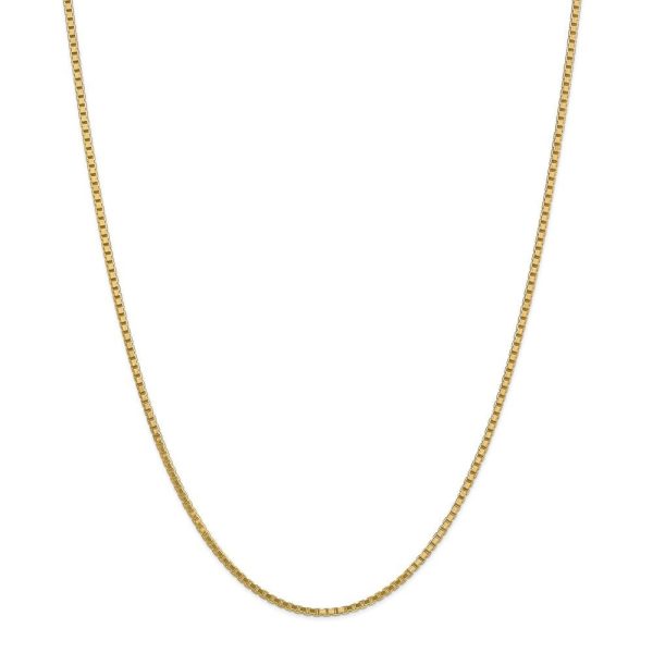 1.9mm, 14k Yellow Gold, Solid Box Chain Necklace Supply