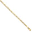 14k Yellow Gold 2.3mm Solid Beveled Curb Chain Anklet Online Hot Sale